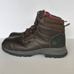Wolverine Womens 8.5M Piper 6" Ankle Work Boots Safety Comp Toe Lace‎ Up Brown